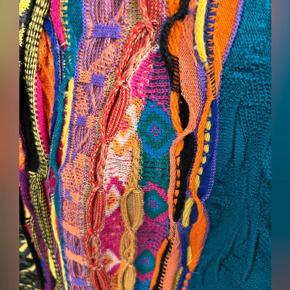 COOGI Vintage 80s 90s 100% Australian Wool Knit Cardigan Sweater Jacket Small - Picture 11 of 15